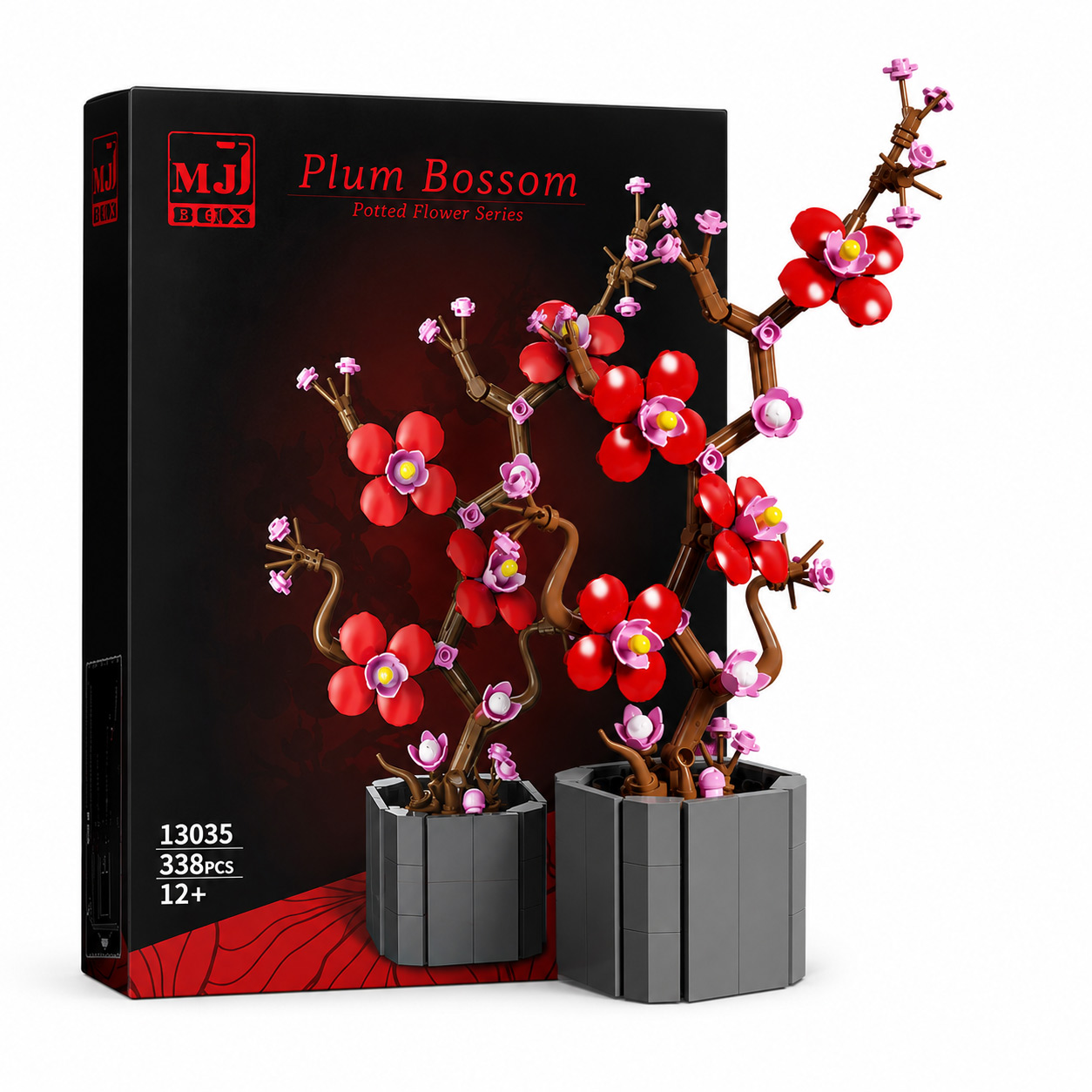 Plum Blossom Building Set, Potted Flower Series, 338 Pieces
